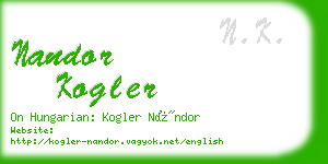 nandor kogler business card